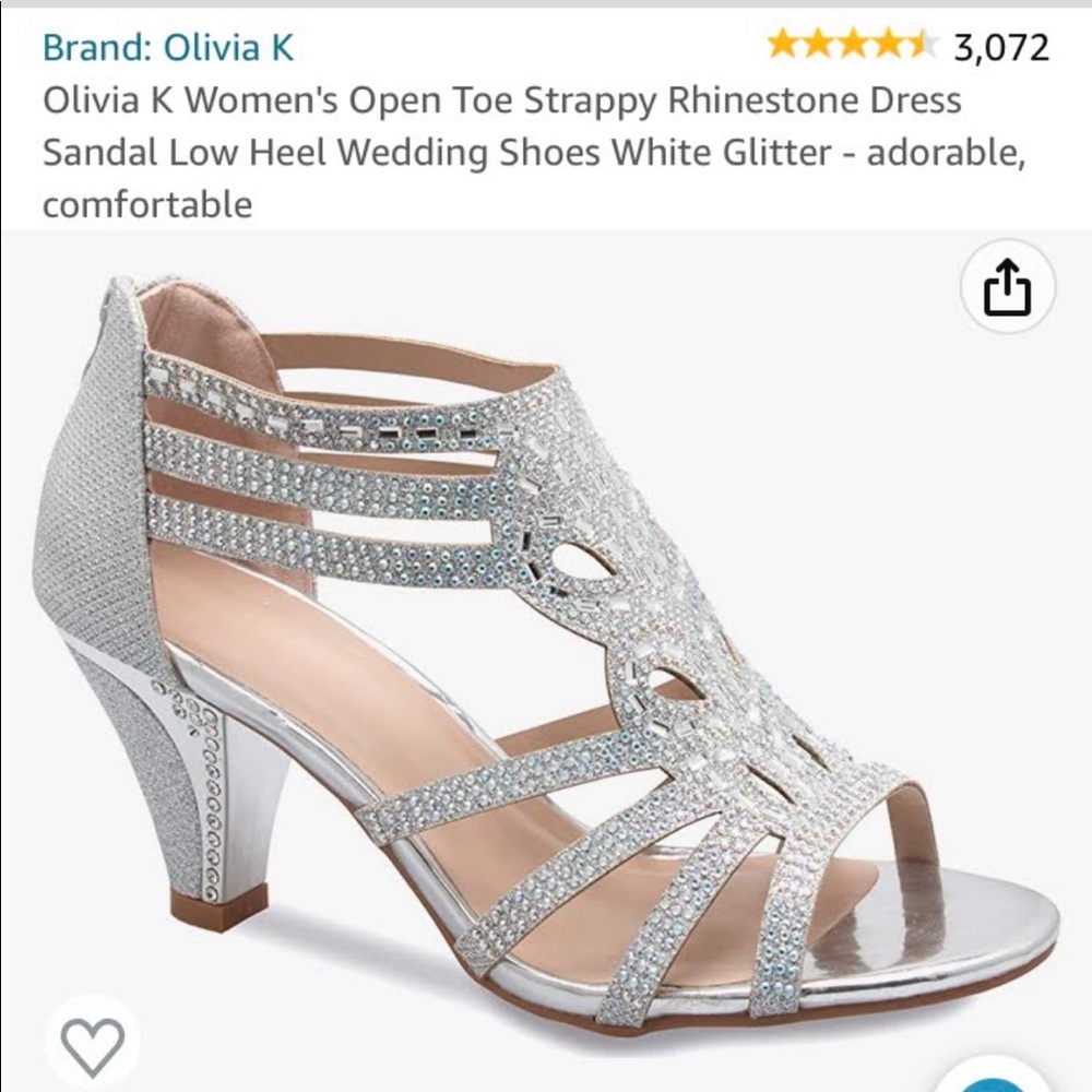Olivia K Women's Open Toe Strappy Rhinestone Dress
Sandal Low Heel shoes